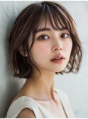 くせ毛活かしショートボブ×ナチュラルボリューム[西宮北口]