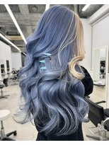 リノート バイ エゴル 太田川(Linoet by ENGOL)&nbsp;ブルーシルバー/フェイスフレーミング/ハイトーンカラー