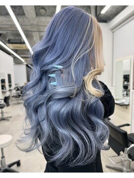 ブルーシルバー/フェイスフレーミング/ハイトーンカラー