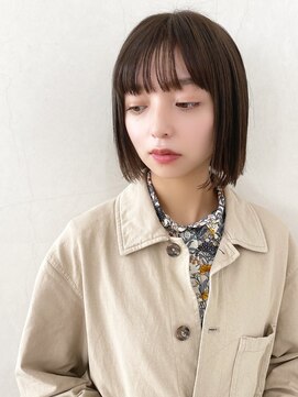 ネイビー 博多(NAVY) 博多/髪質改善/ダークブラウン×抜け感シルエット×ミニボブ