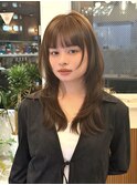 くびれレイヤー/オリーブベージュ/顔周り/シースルー/大宮