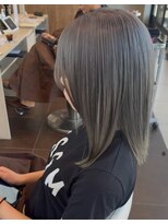 アース いわき店(HAIR&MAKE EARTH)&nbsp;透明感グレージュ×うるツヤナチュラルストレートミディアム