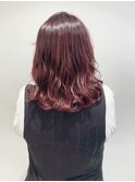ブリーチ無しダークチェリーカラー