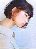 個性派　前下がり切りっぱなしボブ　大人気インナーカラー　松本