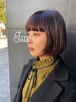 グミ(gumi)&nbsp;*gumi*眉上バング×インナーカラー×ショートボブ