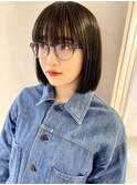 ペールベージュ/外ハネボブ/大人かわいい/セクションカラー[銀座