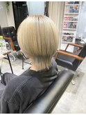 ブリーチ２回～ホワイトブロンドカラー【銀座/髪質改善】