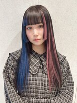 ユーフォリア 渋谷グランデ(Euphoria SHIBUYA GRANDE) インナーカラー　エクステ　ピンクカラー　ブルーカラー　ロング