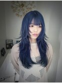 シャギーカット／ロングレイヤー／ダブルカラー