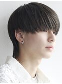 マッシュウルフ韓国ヘアカルマパーマ韓国マッシュ黒髪ウルフ