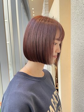 エルサフィロ ヨドヤバシ(el zafiro yodoyabashi) ボブ　ピンクラベンダーカラー