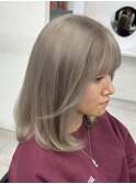 ミルクティーグレージュ  透明感カラー  ブリーチ