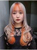 ロング顔周りレイヤー韓国ヘア美髪_ba550771