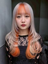 ロング顔周りレイヤー韓国ヘア美髪_ba550771