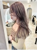 ラベンダーベージュカラー×顔まわりカット