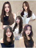 レイヤーカット×ブリーチなし透明感カラー/顔まわり/髪質改善