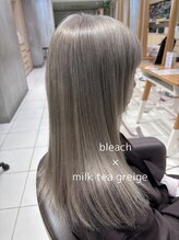 アース 武蔵境店(HAIR & MAKE EARTH)&nbsp;ミルクティーグレージュカラー｜赤みを抑えた透明感ロング