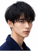 MEN’S HAIR/サーフカール/刈り上げセンターパート/北堀江M