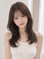 ユーフォリア 新宿店(Euphoria) 小顔シースルーバング顔周りカットセミロングレイヤーくびれ巻き