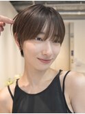 ショートボブハンサムショートマッシュショート透明感カラー