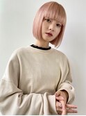ボブ×ピンクベージュ