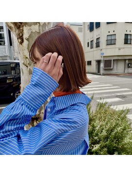 ヘアサークルジープ 千舟町店(hair circle geep) ぷつっとボブ×オレンジカラー