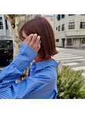 ぷつっとボブ×オレンジカラー