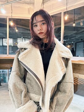 スティードトーキョー(Steed Tokyo) nuance bang...face layer...ash pink【Steed/立川】