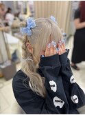 くまさん団子×四つ編みアレンジ♪