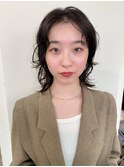 ミディアム顔周りレイヤーおくれ毛前髪万代新潟