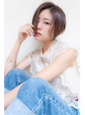 顔周り小顔レイヤーカット/黒髪地毛風カラー/大宮