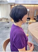 大人ひし形ショートボブ×透明感アッシュカラー 五十嵐