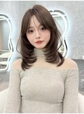 ハッシュカットセミロングレイヤー