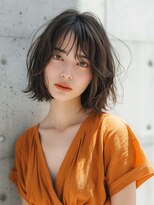 ムウ 難波(MOU)&nbsp;ボブクールショート前髪イメチェンピンクベージュ30代40代50代