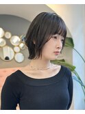 ココアベージュ/オリーブグレー/小顔