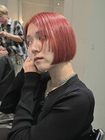 ストレータ バイ マリオ(Strata by mario)&nbsp;姫カットボブクールハッシュカットチェリーレッドピンクブリーチ