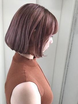 ヘアーデザイン シュシュ(hair design Chou Chou by Yone) ハイライト/ダブルカラー/ピンク/ベージュ/ミニボブ/天神カラー