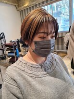 ヘアサロン フラット(hair salon flat)&nbsp;大人かわいいショートボブ艶髪ベージュ☆シースルーマッシュ