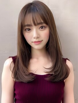 ピリオド(period.) ワンカール/小顔レイヤー/グレージュカラー