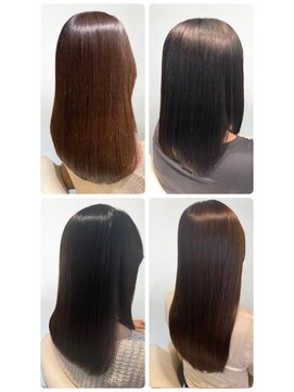 美容室フルール 20代30代大人可愛い髪質改善グレージュストレート透明感