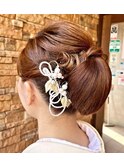 シニヨンヘアアレンジ　着付け卒園式　20代30代40代