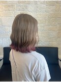 大人かわいいWカラー 裾・毛先カラー 夏のハイトーン 髪質改善