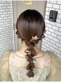編みおろし タイトアレンジ 参列ヘア イベントヘア 推し活ヘア