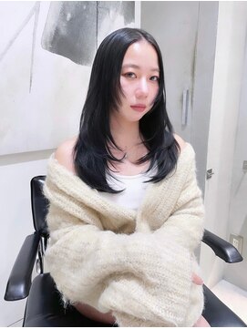 ヘアサロン ガリカ 表参道(hair salon Gallica) 【田中杏実】ハイレイヤー×光に透ける透明感ブルーブラック