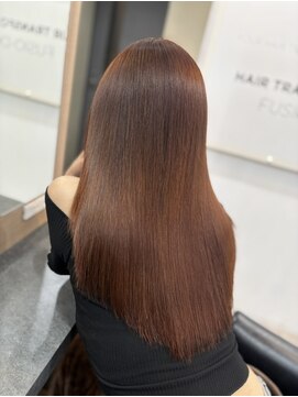 ラピス 横浜(Lapis) オレンジブラウンカラーブリーチカラー髪質改善シールエクステ