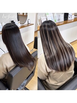 ベイビーズブレス(Baby's breath) 【ハイライト×ピンクベージュ】#シールエクステ #岡山 #倉敷