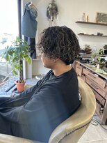 シラス(SiLasu)&nbsp;波巻きセンターパート×ハイライトカラー 宇都宮/メンズパーマ