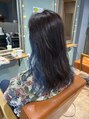 ルポヘアー(Repos Hair) 表面は濃いめのスモークブラウンインナーはブルーの個性派カラー