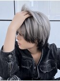 メンズ/デザインカラー/ホワイトカラー/顔回りレイヤー