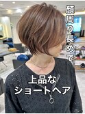 白髪・エイジングによるお悩み解決ショートボブ/50代/60代/荒砂